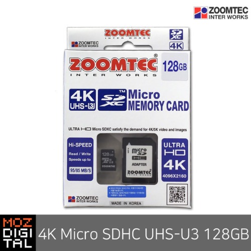 (줌텍) Micro SDHC 128GB 4K UHS-U3 /95/85MB/S